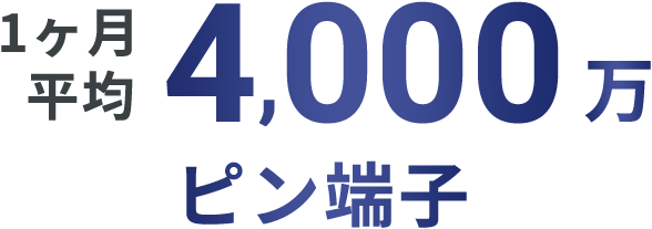 1ヶ月平均4,000万ピン端子